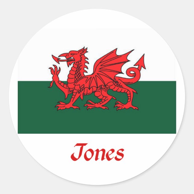 Adesivo Redondo Jones Welsh Flag (Frente)