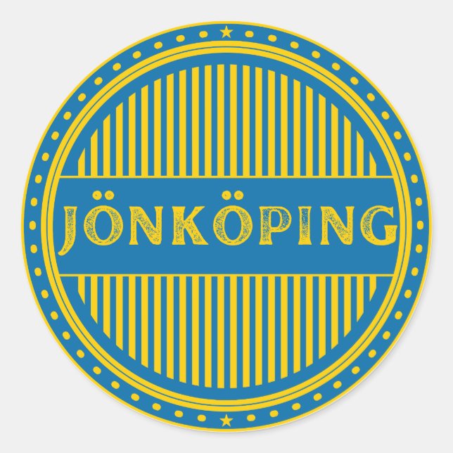 Adesivo Redondo Jönköping City Pride Emblem – Swedish Identity (Frente)