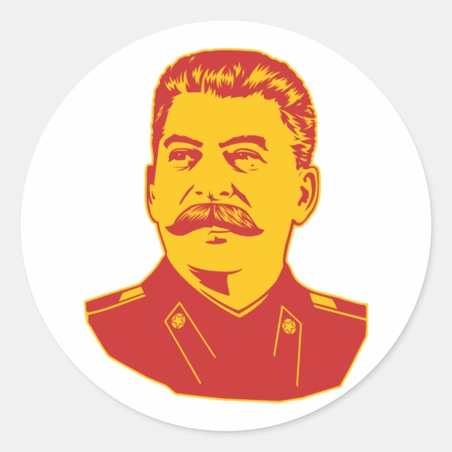 Adesivo Redondo Joseph Stalin Portrait (Frente)