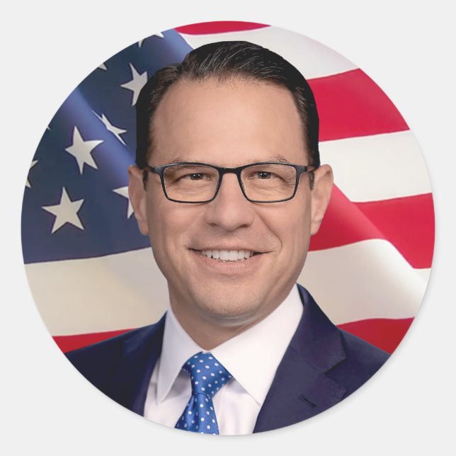 Adesivo Redondo Josh Shapiro para a América (Frente)
