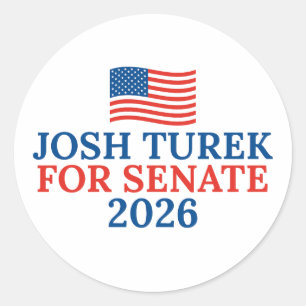 Adesivo Redondo Josh Turek para Senado Eleição Iowa 2026