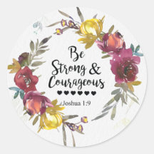 Joshua 1:9 Seja Forte e Corajosa Wreath Floral