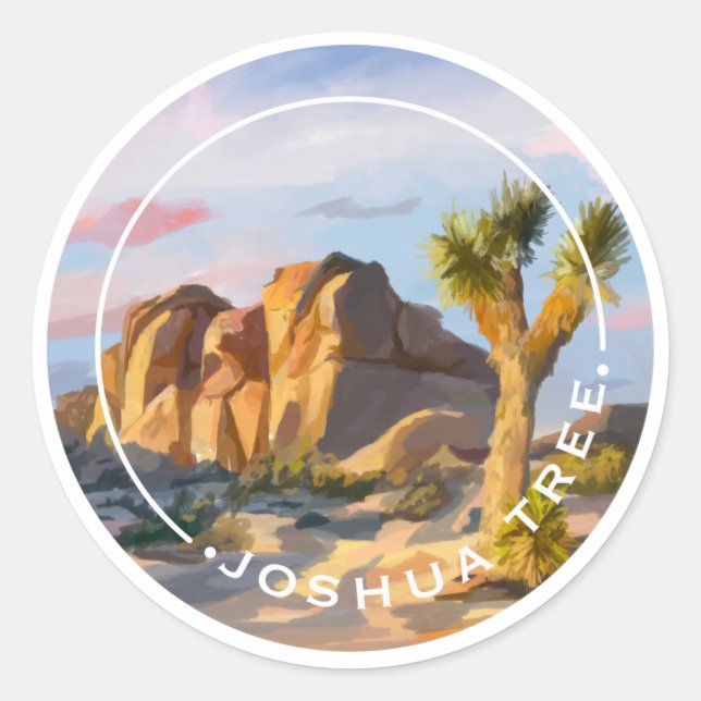 Adesivo Redondo Joshua Tree National Park Sticker (Frente)