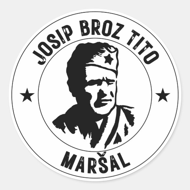Adesivo Redondo Josip Broz Tito Maršal (Frente)