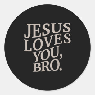 Adesivo Redondo Jovem Jesus Te Ama Bro Crianças Cristãs Engraçadas