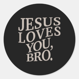 Adesivo Redondo Jovem Jesus Te Ama Bro Crianças Cristãs Engraçadas