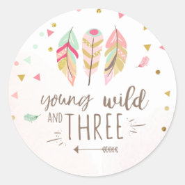 Adesivo Redondo Jovem selvagem e três marcas-favoritas ficam Doura