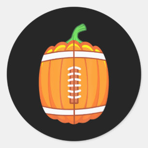 Adesivo Redondo Jovens do Halloween Futebol Ball Pumpkin