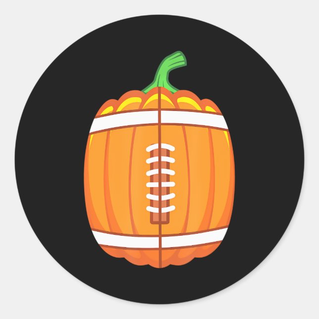 Adesivo Redondo Jovens do Halloween Futebol Ball Pumpkin (Frente)