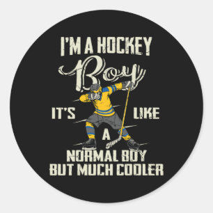 Adesivo Redondo Jovens do Hockey Diversão Jogadores de Dabbing Cri