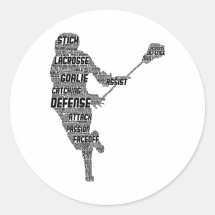 Adesivo Redondo Jovens Jovens Jovens Jogadores de Lacrosse Meninos