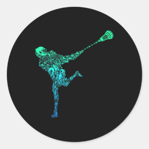 Adesivo Redondo Jovens Jovens Jovens Jogadores de Lacrosse Meninos