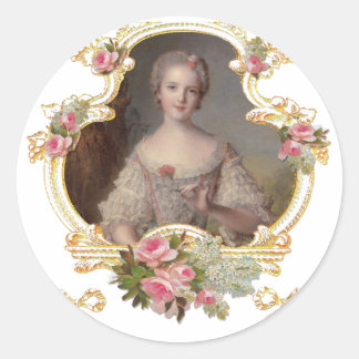Adesivo Redondo Jovens Rainhas Marie Antoinette - Cartões Rosa
