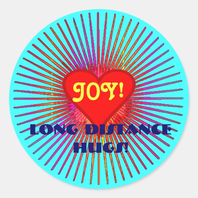 Adesivo Redondo Joy Burst Hugs Stickersq (Frente)