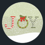 Adesivo Redondo Joy-Christmas<br><div class="desc">Os adesivos de Natal alegre.</div>