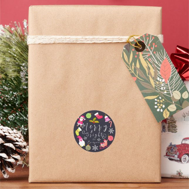 Adesivo Redondo Joy Christmas Brown (Feriado)
