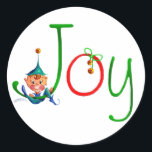 Adesivo Redondo JOY CHRISTMAS de SHARON SHARPE<br><div class="desc">CHRISTMAS JOY & ELF por SHARON SHARPE</div>