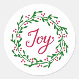 Adesivo Redondo Joy Christmas Sticker