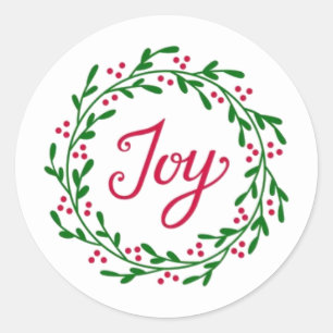 Adesivo Redondo Joy Christmas Sticker