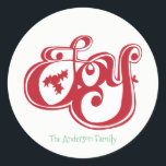 Adesivo Redondo Joy Christmas Sticker Gift Tag<br><div class="desc">Bonita e na moda Joy Vinheta de Natal Tag é perfeita para suas necessidades de presentes de Natal. Há outros produtos que combinam com este design.</div>