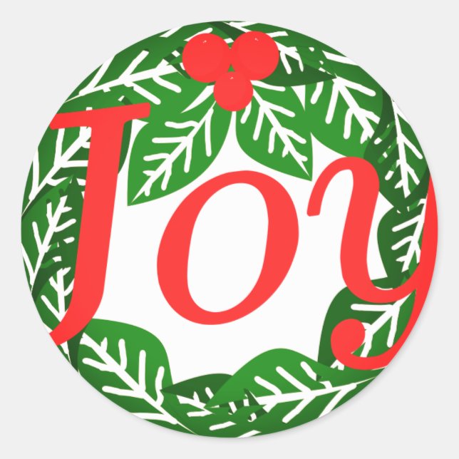 Adesivo Redondo Joy Crhistmas (Frente)