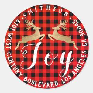 Adesivo Redondo Joy Deer Christmas Return RSVP Buffalo Verificação