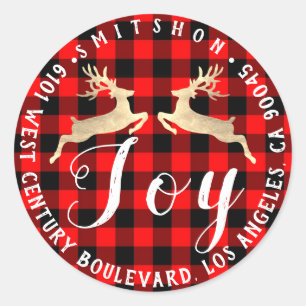 Adesivo Redondo Joy Deer Holiday Devolve RSVP Buffalo Fleece Doura