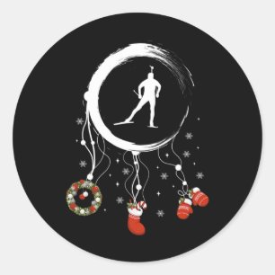 Adesivo Redondo Joy Dreamcatcher Ski Vacina Feliz Natal Biat