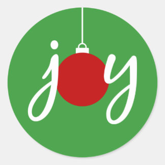 Adesivo Redondo Joy Enfeites de natal Stickers