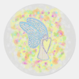 Adesivo Redondo Joy Guardian Angel Art Custom Decal Stickers