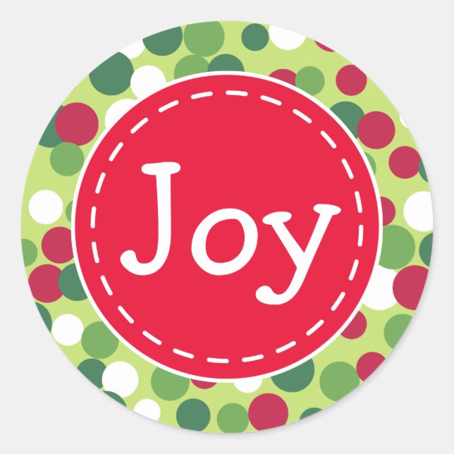 Adesivo Redondo Joy Holiday Stickers (Frente)