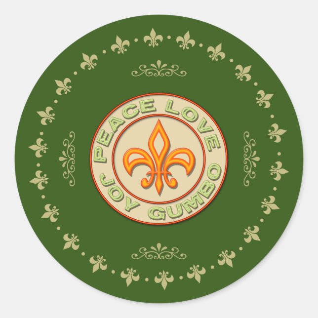 Adesivo Redondo Joy Joy Gumbo Holiday Stickers (Frente)