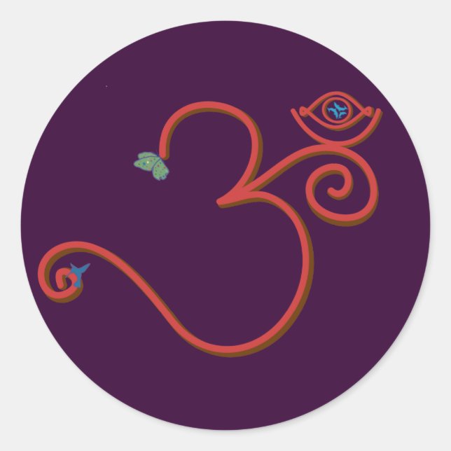 Adesivo Redondo Joy Om Sticker (Frente)