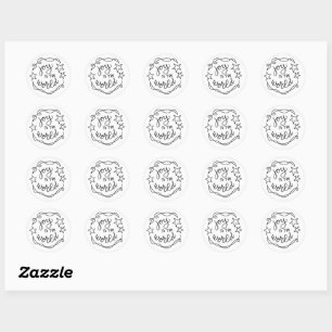 Adesivo Redondo Joy para o World Doodled Sticker