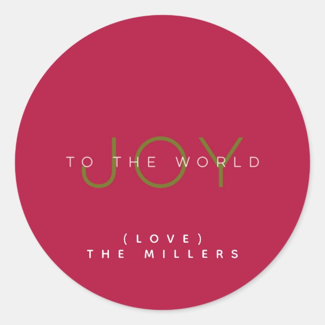 Adesivo Redondo Joy To The World (Frente)