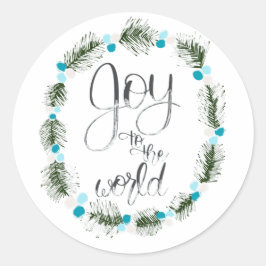 Adesivo Redondo Joy to the World Blue Sticker