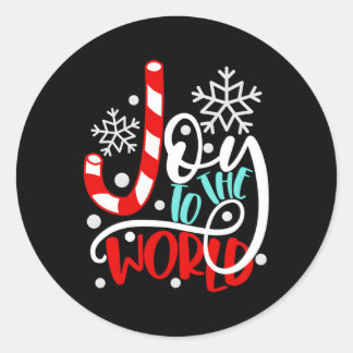 Adesivo Redondo Joy To The World Candy Cane