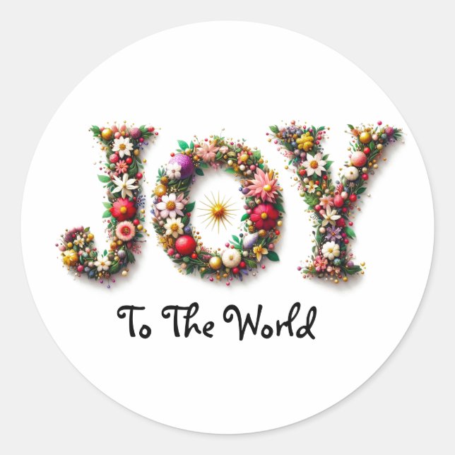 Adesivo Redondo JOY to the World Stickers (Frente)