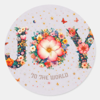 Adesivo Redondo JOY to the World Stickers