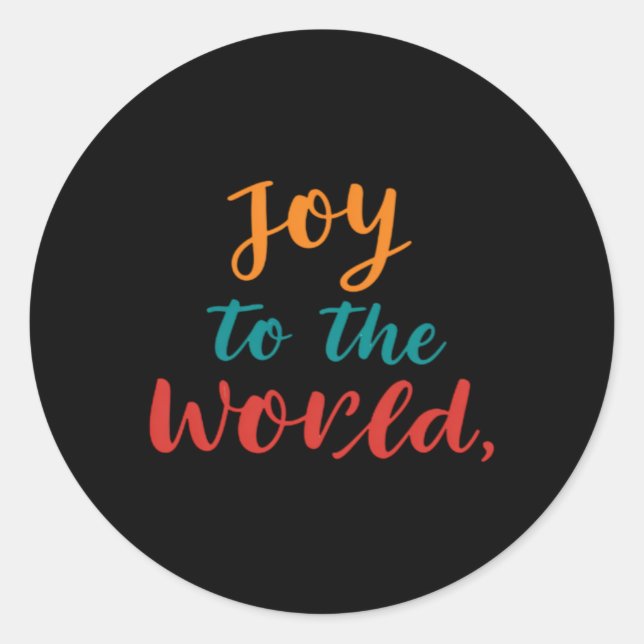 Adesivo Redondo Joy To The World T Shirt  (Frente)
