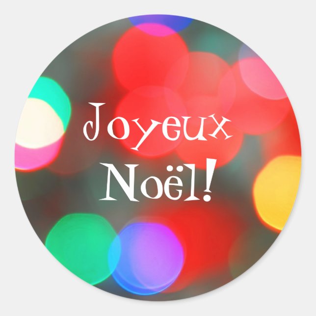 Adesivo Redondo Joyeux Noël Dancing Lights Sticker (Frente)