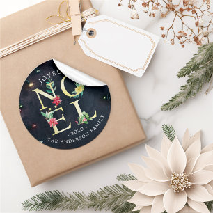 Adesivo Redondo Joyeux Noel Felry Feliz ano novo de Natal