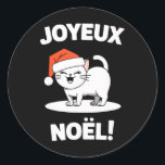 Adesivo Redondo Joyeux Noël Khao Manee White Cat Papais noeis de N<br><div class="desc">Joyeux Noël Khao Manee White Cat Papais noeis de Natal 1</div>