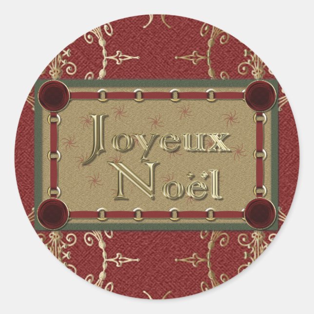 Adesivo Redondo Joyeux Noel Stickers (Frente)