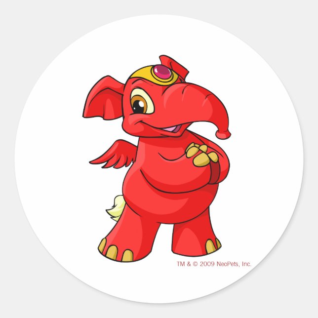 Adesivo Redondo Joyful Red Elephante (Frente)