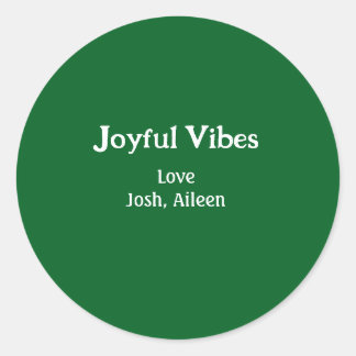 Adesivo Redondo Joyful Vibes green Christmas holidays love family