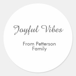 Adesivo Redondo Joyful Vibes red Christmas add family name date