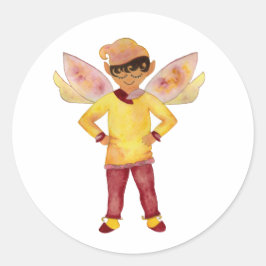 Adesivo Redondo Joyful Yellow Elf Sticker