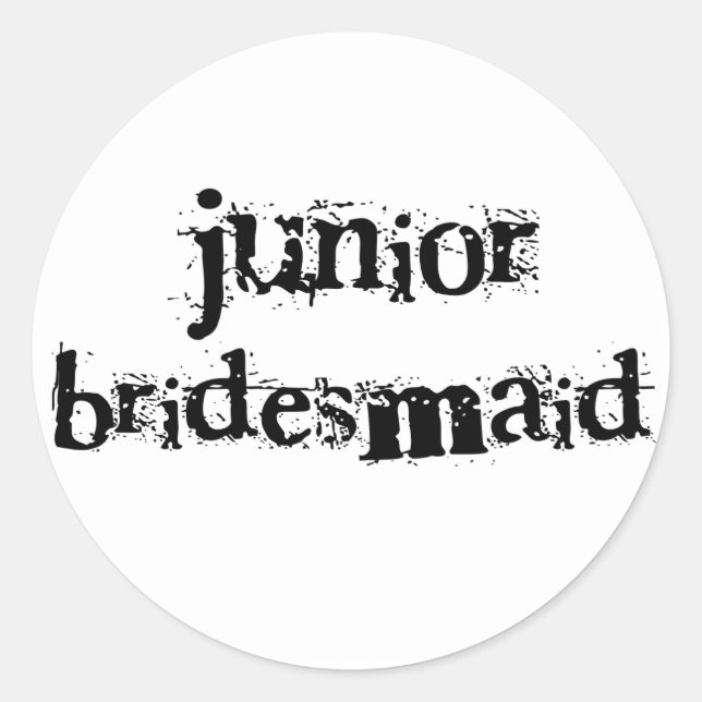 Adesivo Redondo Jr. Texto Preto da Bridesmaid (Frente)
