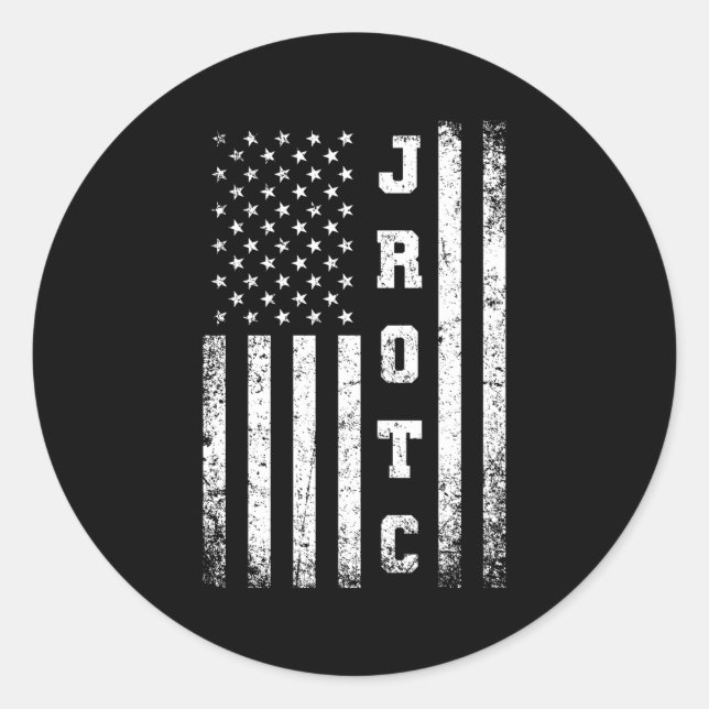 Adesivo Redondo Jrotc Estados Unidos Junior Rotc American Flag (Frente)